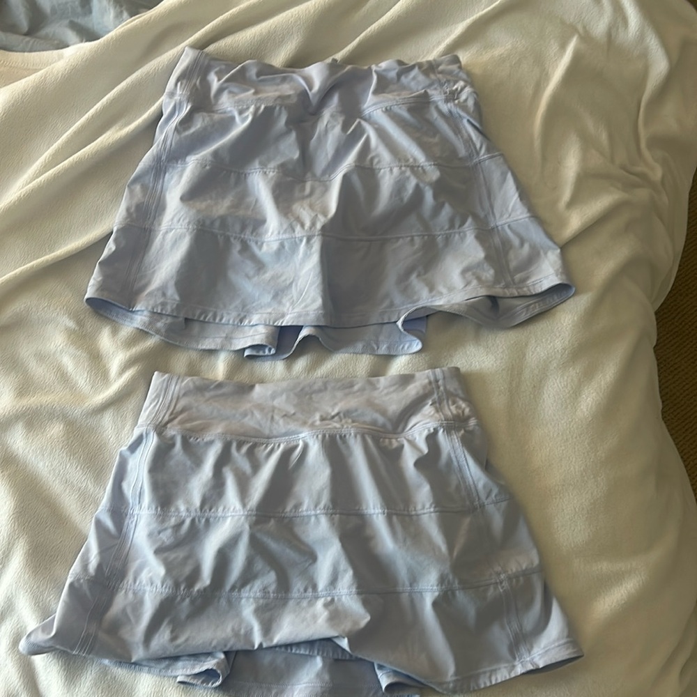 Pastel blue lululemon pace rival skirt